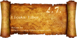 Licska Tibor névjegykártya